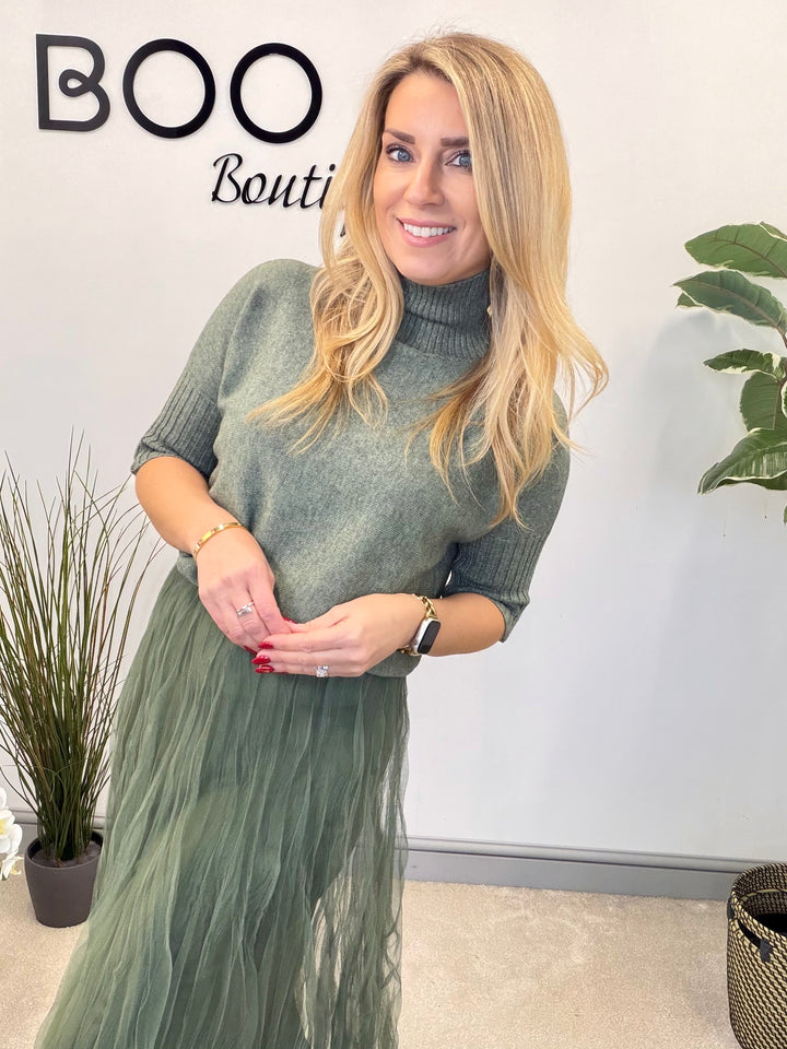 LADIES SHORT SLEEVE KNITTED JUMPER - BLACK, KHAKI, BEIGE, MOCHA, GREEN & BERRY