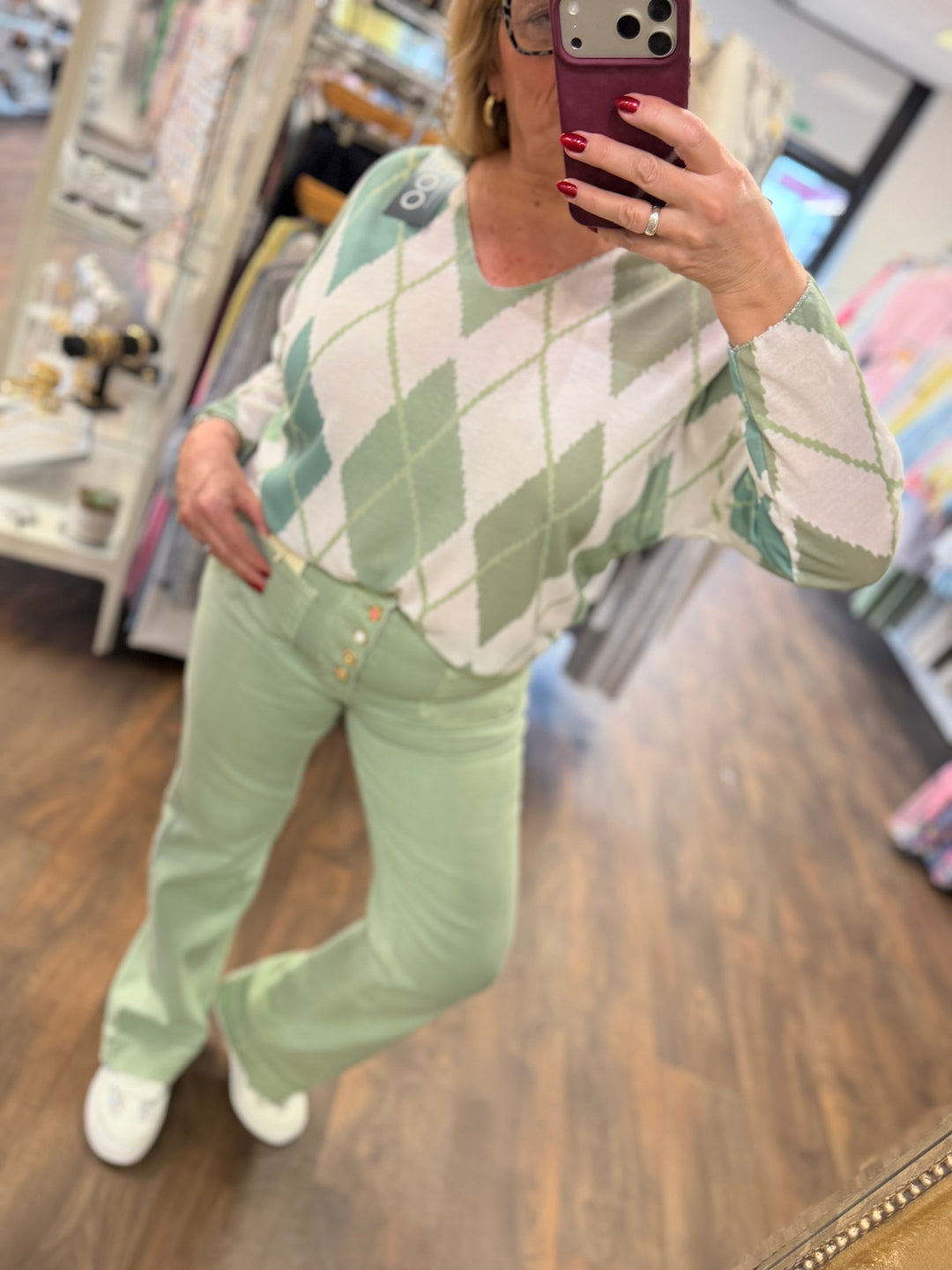 The TRACEY sage denim wide leg jeans - size 6 to 14