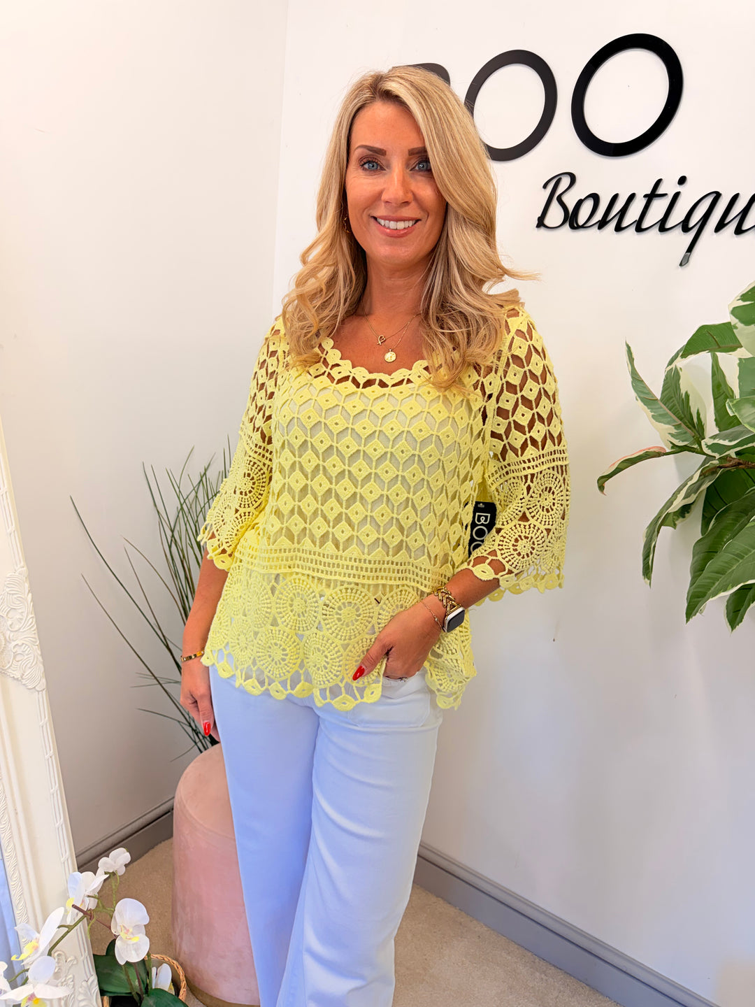 Ladies Crochet Summer Top - Pink, White, Turquoise, Blue, Lemon & Orange