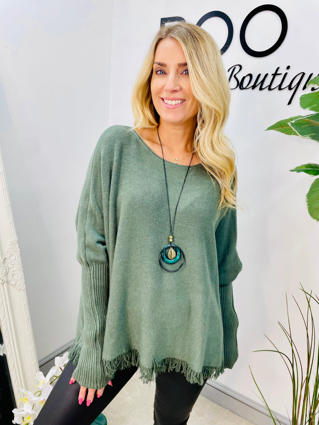 LADIES SOFT KNIT LOOSE FIT JUMPER - 11 COLOURS KHAKI