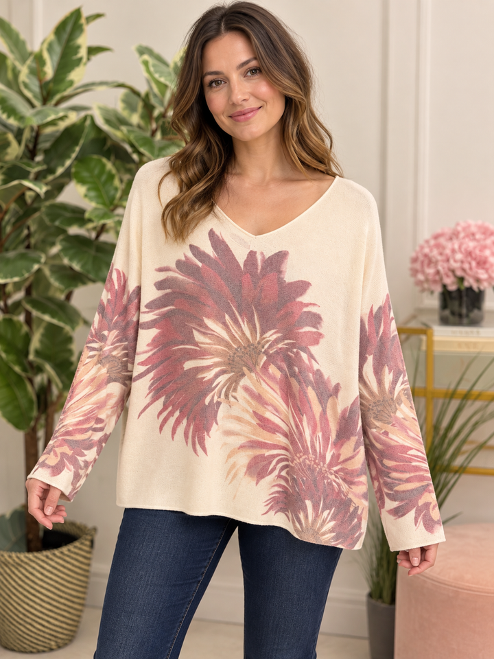 The HALLE soft knit flower jumper - 3 colours