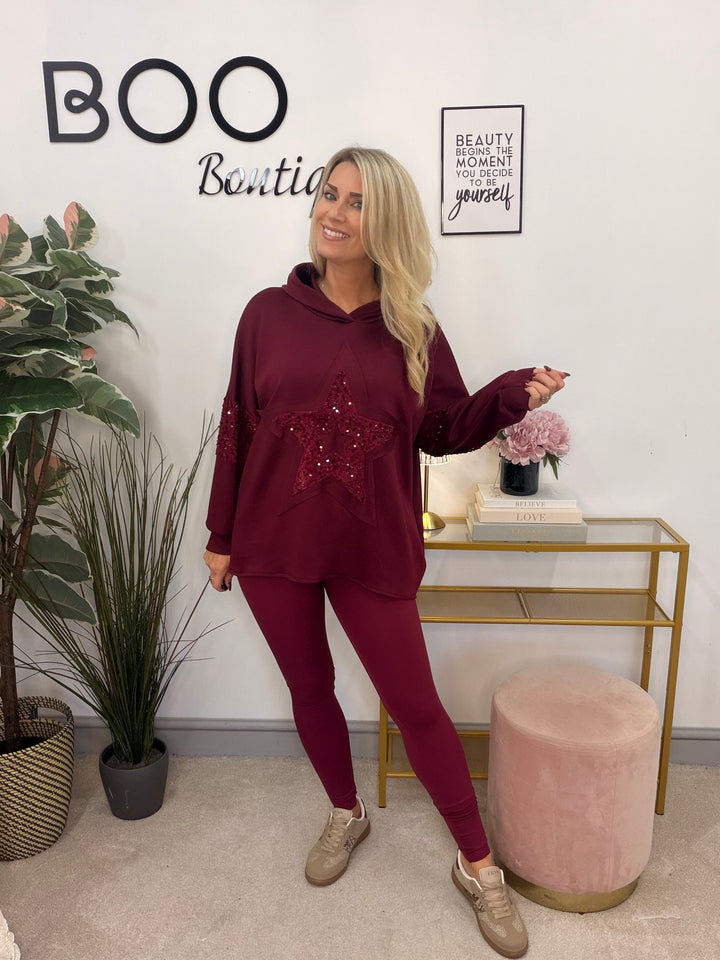 The JUDY scuba sequin hoodie top - 4 colours
