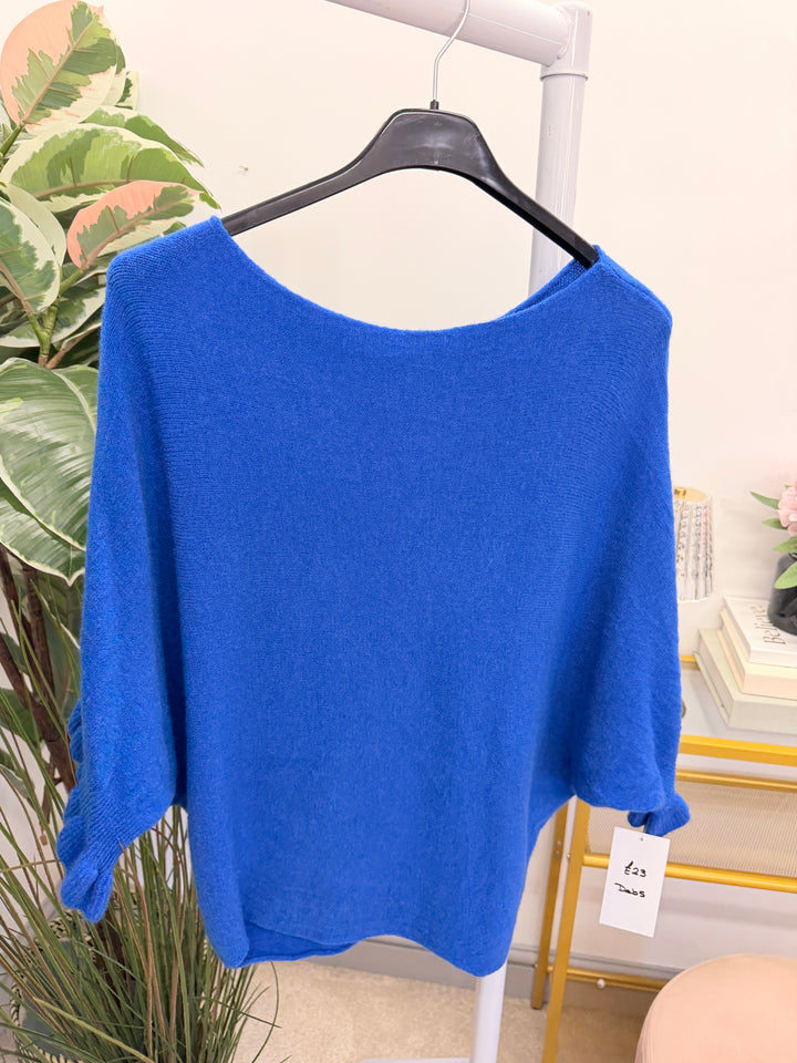 Ladies Fashion Slouch Jumper - black, orange, blue, white, plum, wine, brown