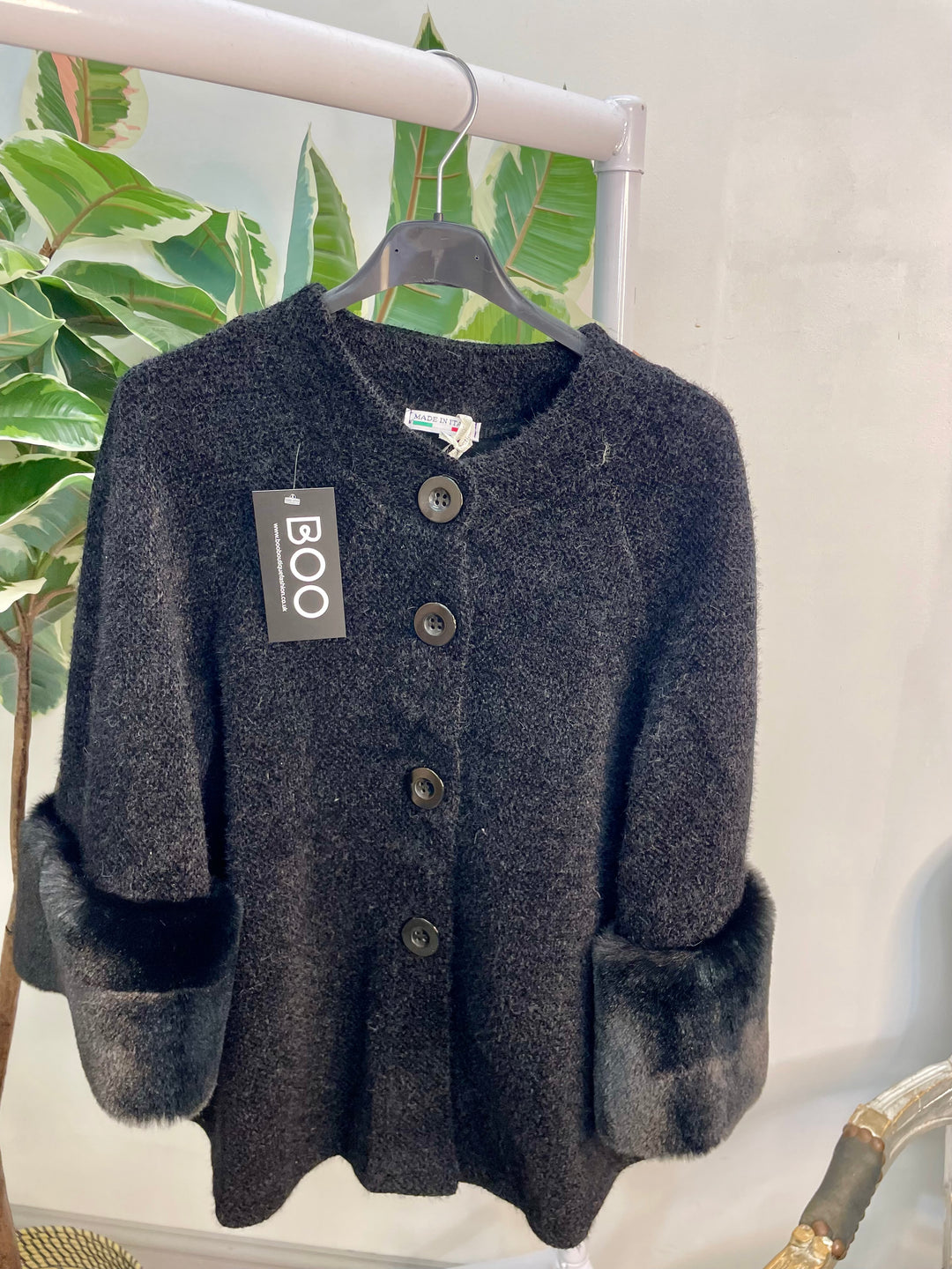 LADIES BOLERO FAUX FUR CARDIGAN JACKET - BLACK, CREAM, CAMEL, KHAKI & BROWN