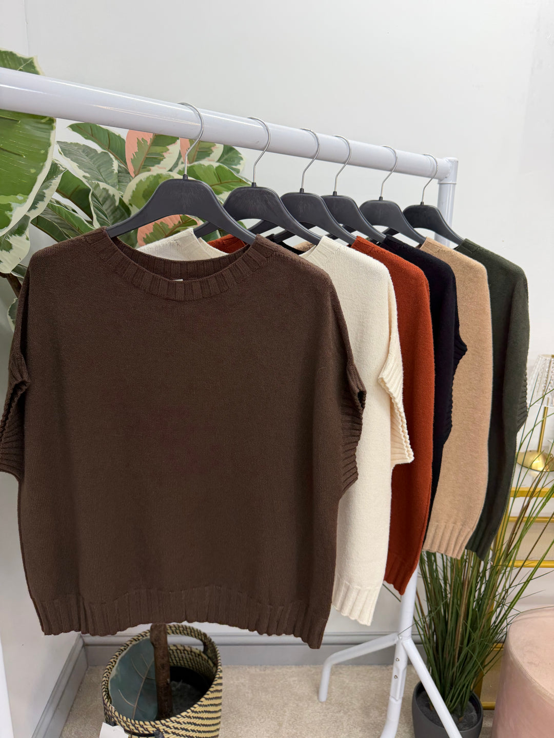 Ladies Tank Top Sleeveless Jumper - Khaki, Black, Cream, Brown, Rust & Camel