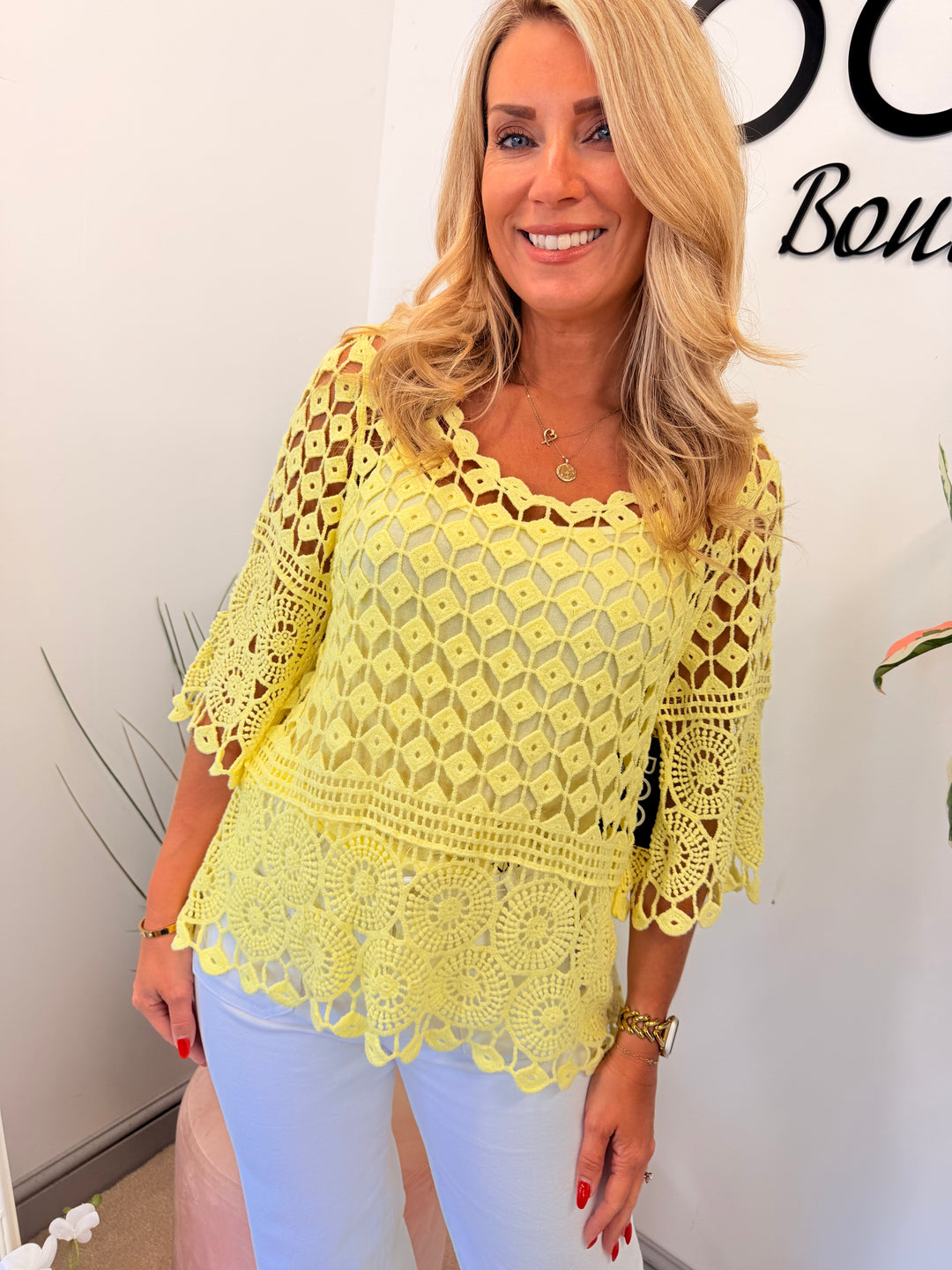 Ladies Crochet Summer Top - Pink, White, Turquoise, Blue, Lemon & Orange