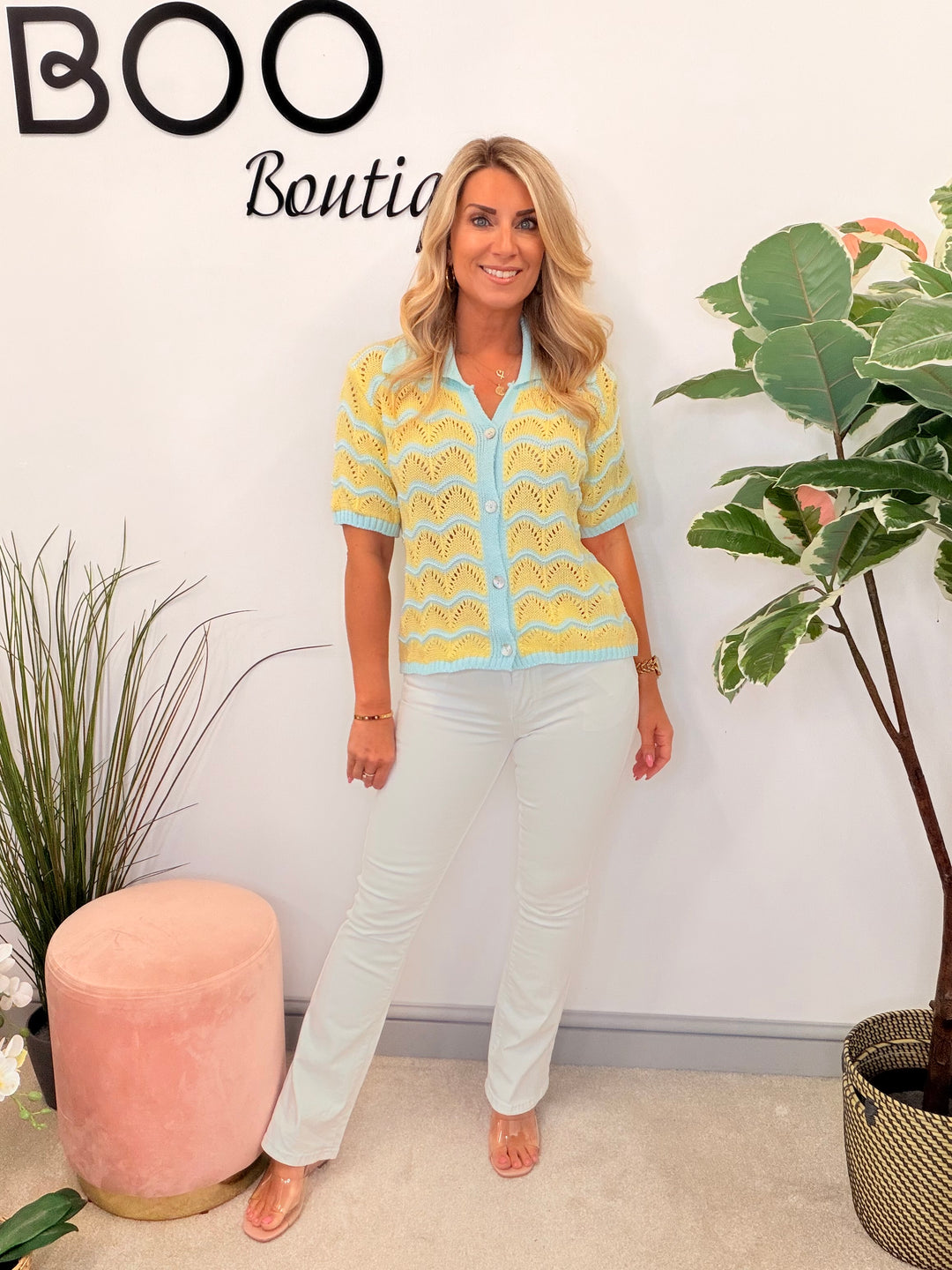 Ladies Fashion White Denim Kick Flare Jeans