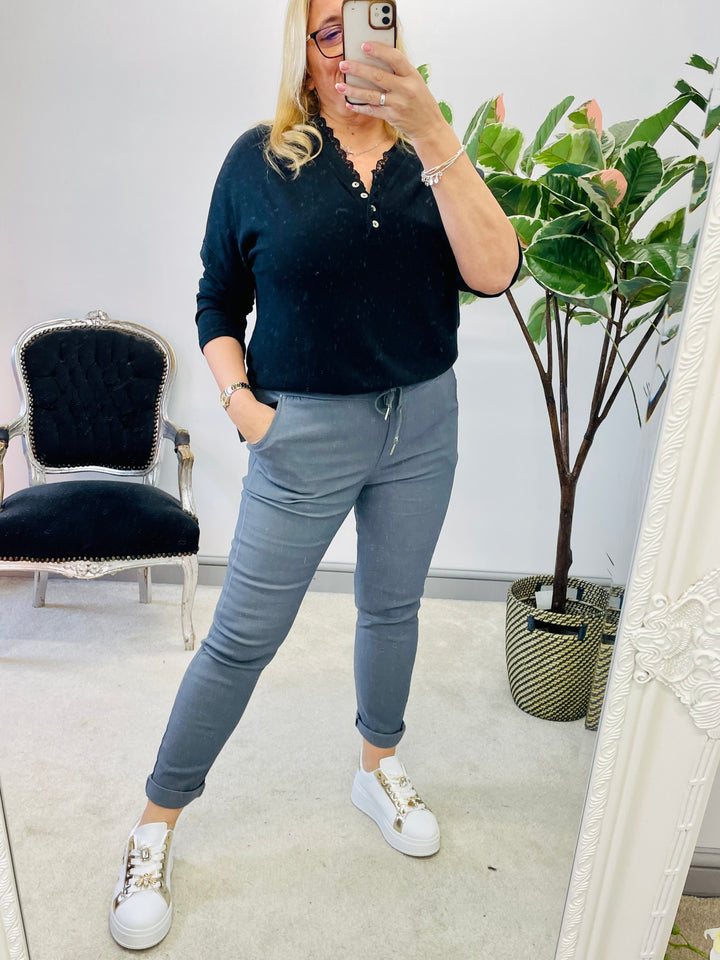 LADIES WOMENS SMART STRETCH MAGIC TROUSERS