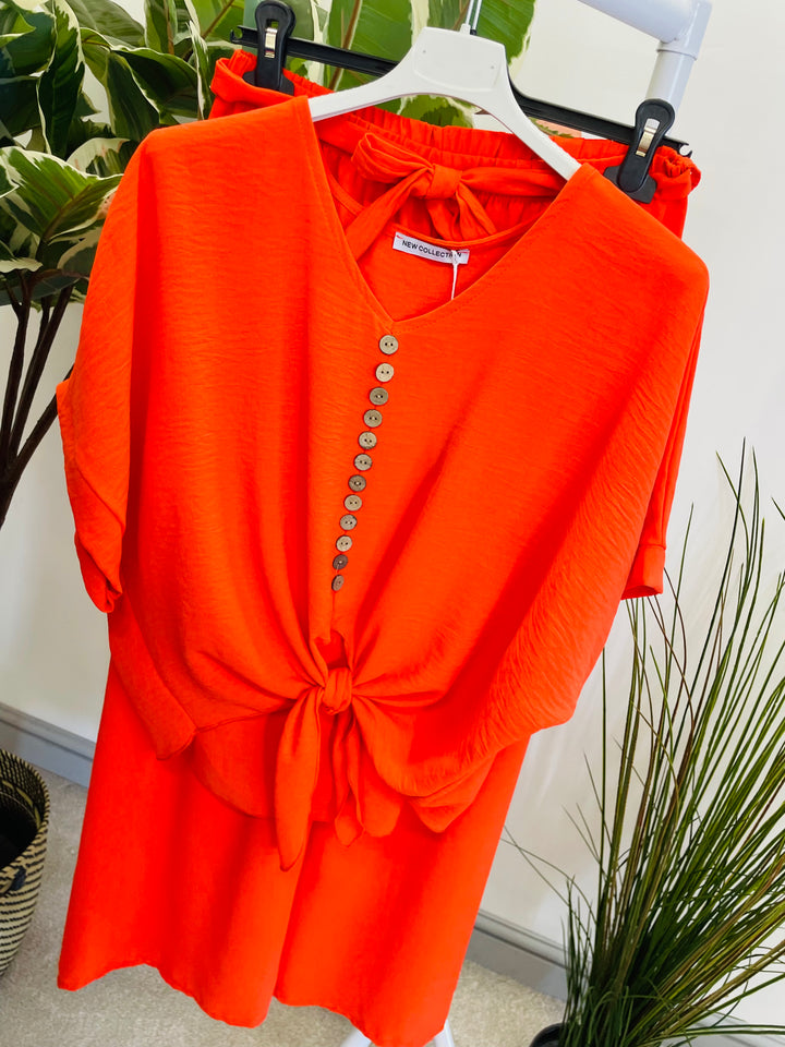 LADIES TROUSER CO ORD SET - BLACK, PINK, GREEN, BLUE, RED, ORANGE