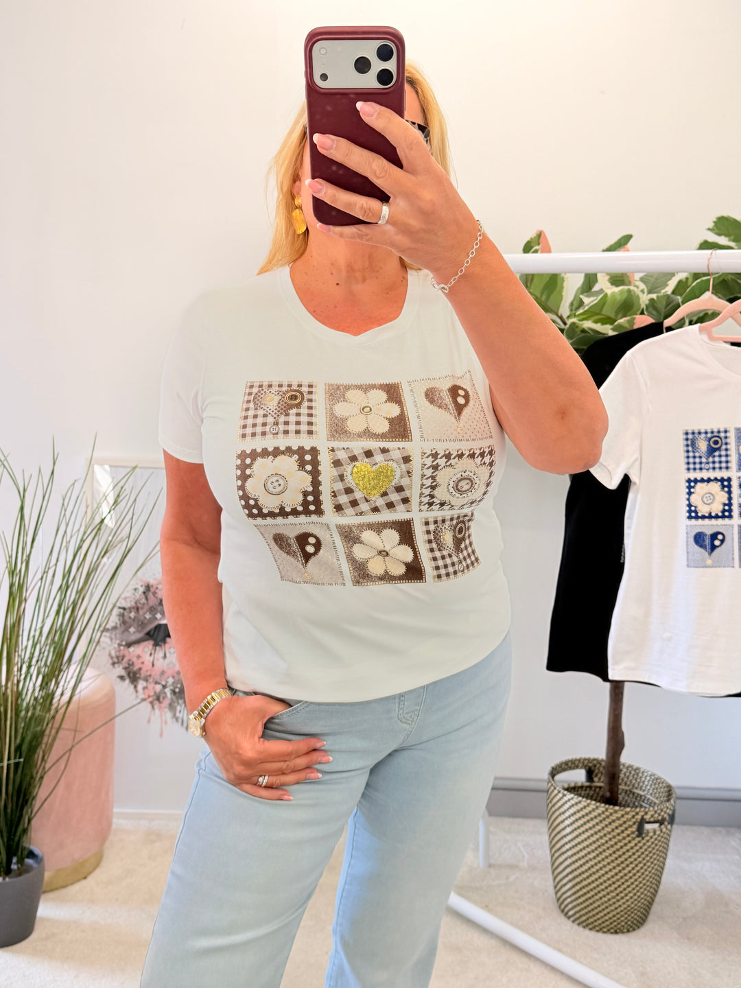 Ladies Fashion Summer T Tee Shirt - black & white