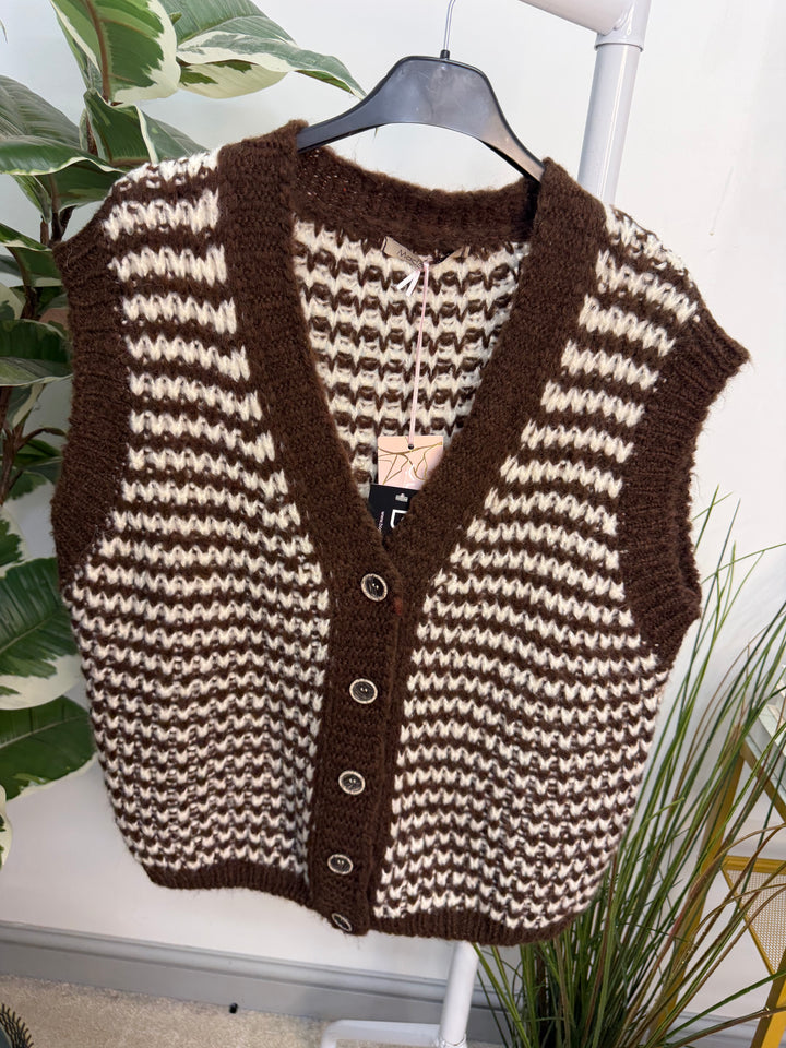 The LAURA herringbone knit waistcoat - 5 colours