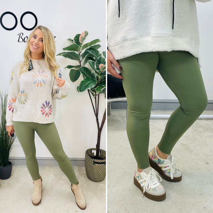 The SALVIA khaki energy leggings