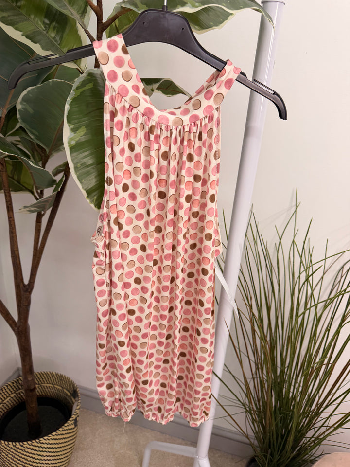 Ladies Polka Dot High Neck Top - Pink, Black, Khaki & Navy