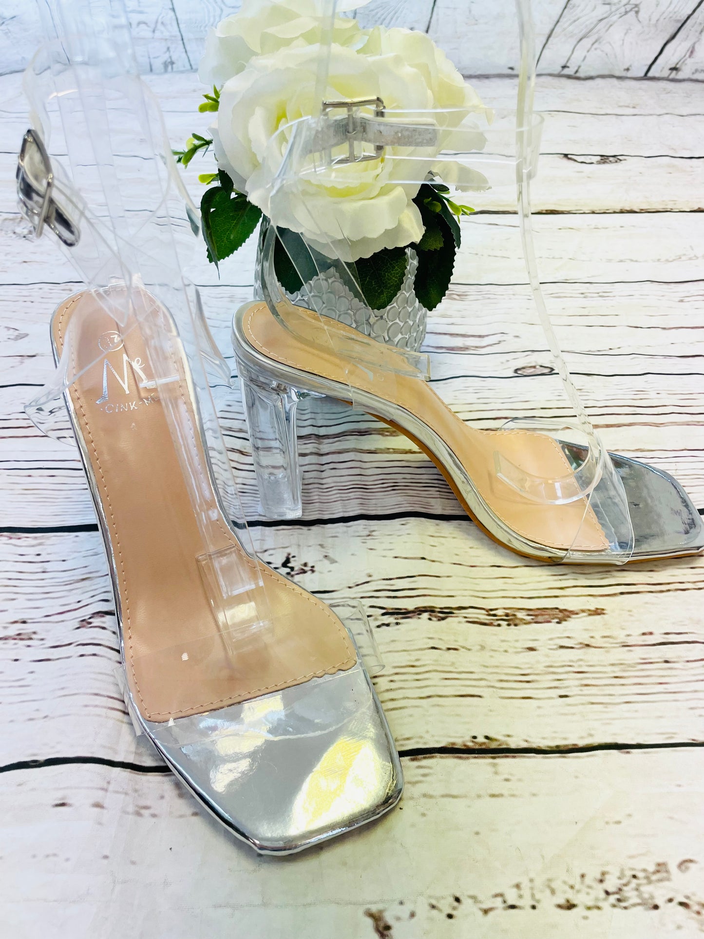 CLEAR STRAPPY SANDALS ( 8776 )