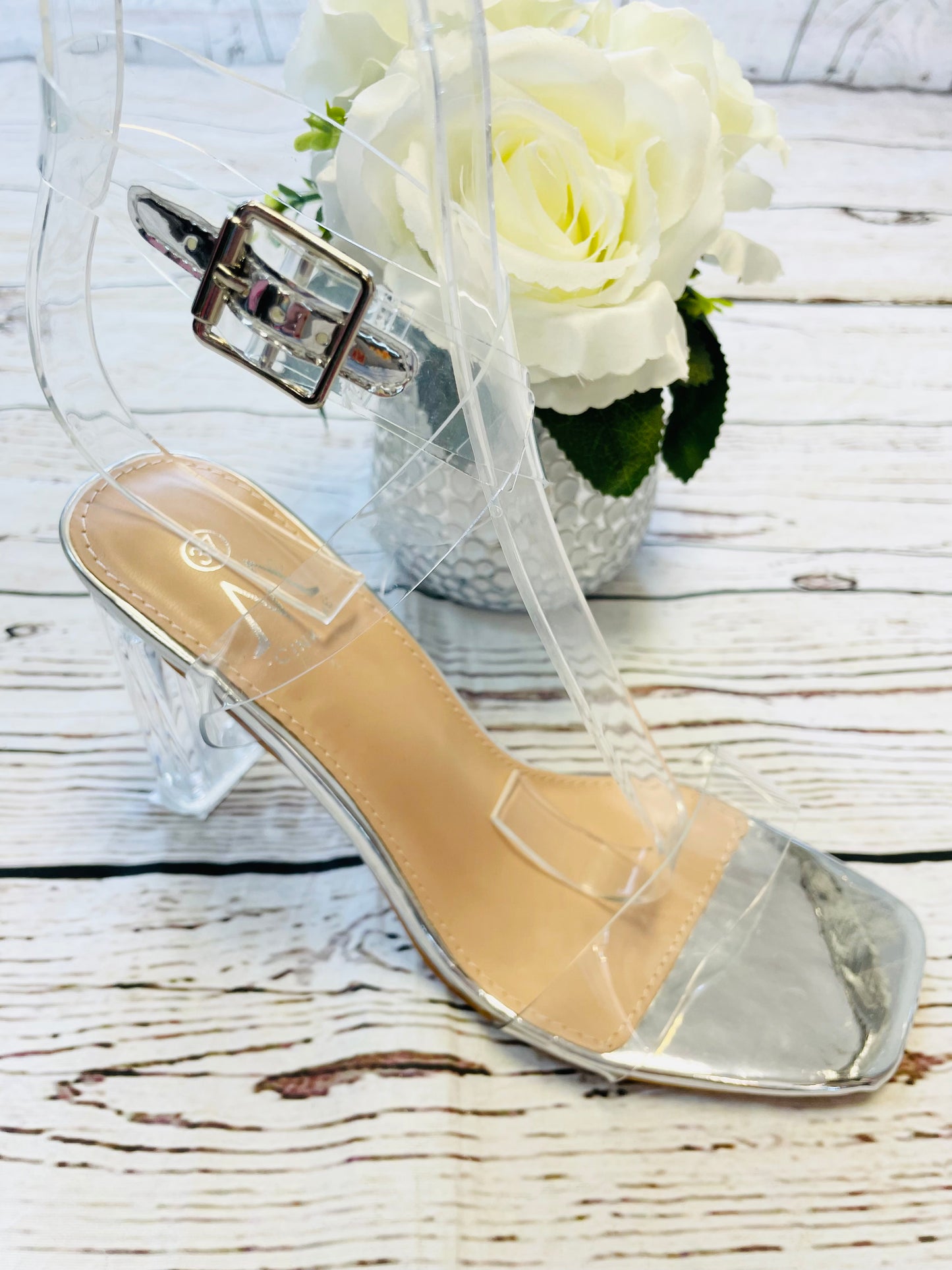 CLEAR STRAPPY SANDALS ( 8776 )