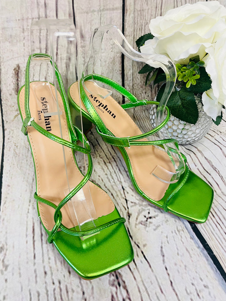 Green strappy sandals deals